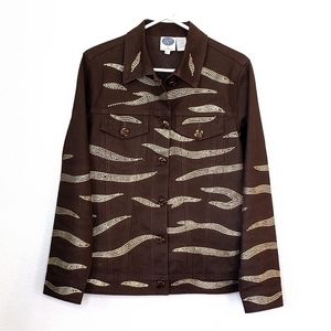 DG2 Diane Gilman denim studded jacket Size S